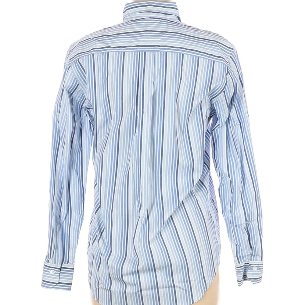 GUY ROVER Shades of Blue Striped Cotton Blend Shirt Size 40 (US 8) Made in Italy - Picture 2 of 4